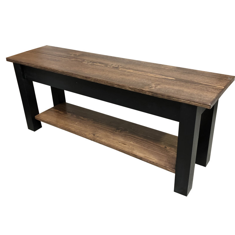 Mccardle Storage Bench, 17" H x 30" W x 12" D, Walnut/Black