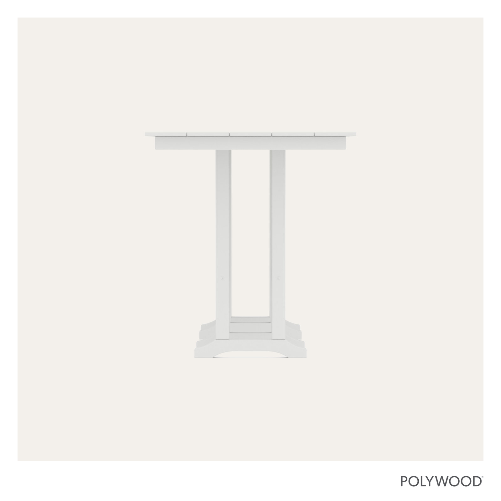 POLYWOOD® Tables Patio Dining Table, White, 42.06"H x 37.72"W x 72"L