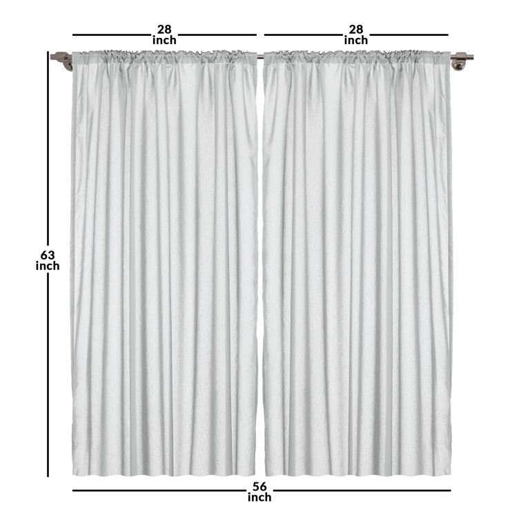 Bless international Geometric Semi-Sheer Rod Pocket Curtain Panels ...