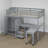 Loft Bed, Space-Saving Study Hub, Two Desk, Bookcase & Wardrobe Storage, Contemporary, Kids & Teens Room-2118637283-2118637280