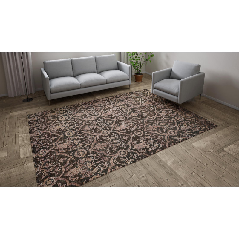 Brown Alchemy Transitional Wool Silk Blend Rug - 7'10" x 10'