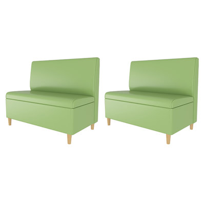 Banc de rangement rembourré en similicuir Cafe