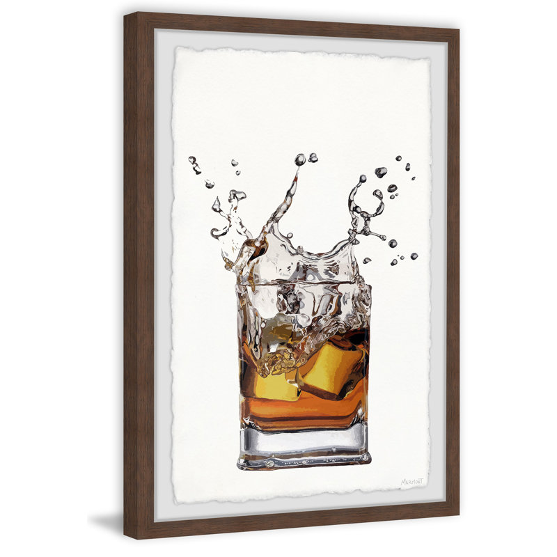 «Whiskey And Ice», reproduction encadrée, H 24 po x l 16 po x P 1,5 po