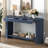 59.8" Modern Oak Veneer Console Table With 3 Drawers,Farmhouse Entryway Table With Shelf,Wood Sofa Table With Semi-Circular Design, Suitable For Living Room,Hallway,Entryway, Foyer, Corridor-1827812971