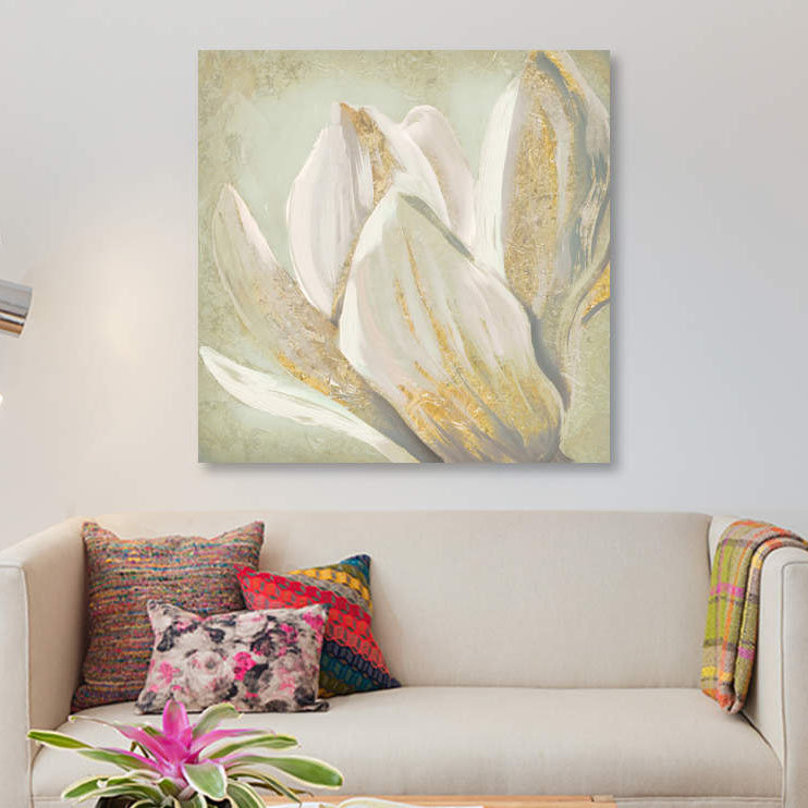 «Fresh Bloom II», reproduction sur toile, H 37 po x l 37 po x P 1,5 po, Pas de tapis, Toile tendue