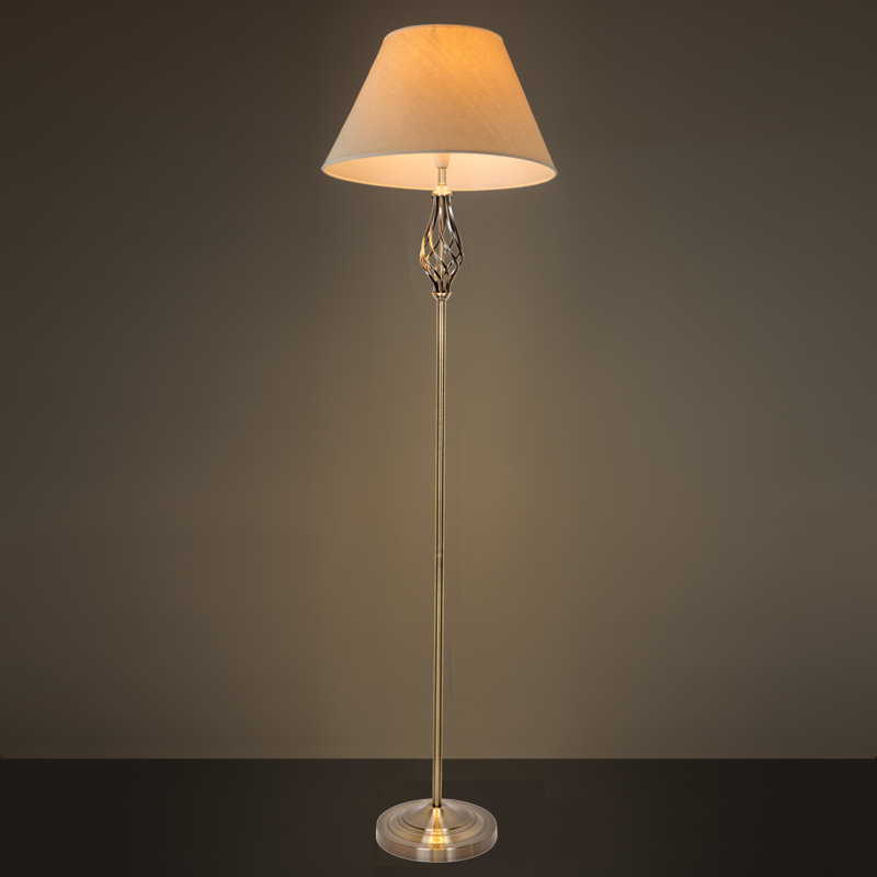 Bratton 155cm Traditional Twist Floor Lamp, Antique Brass