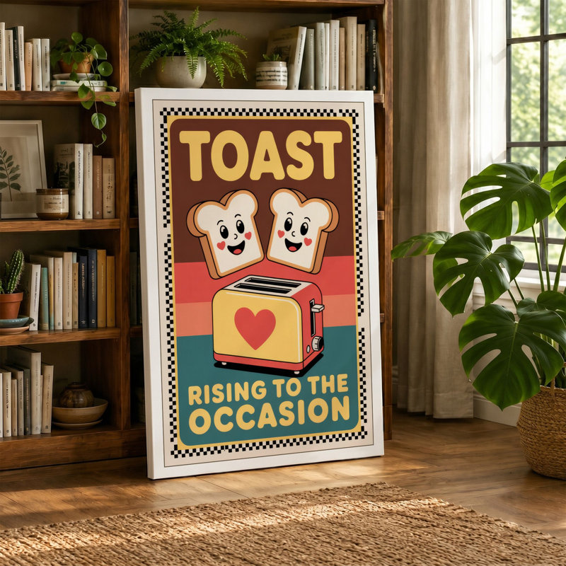 Rising to the Occasion Retro - Wrapped Canvas, 18x12 - 45.7 x 30.5 cm, Taupe Border