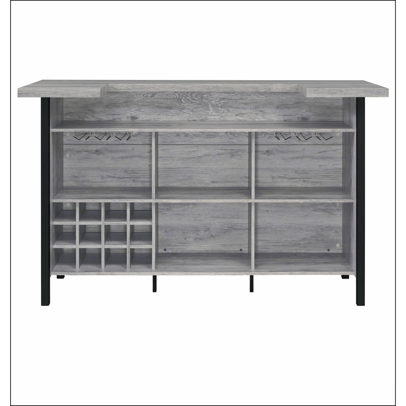 Menimen Grey Driftwood Freestanding Bar Unit