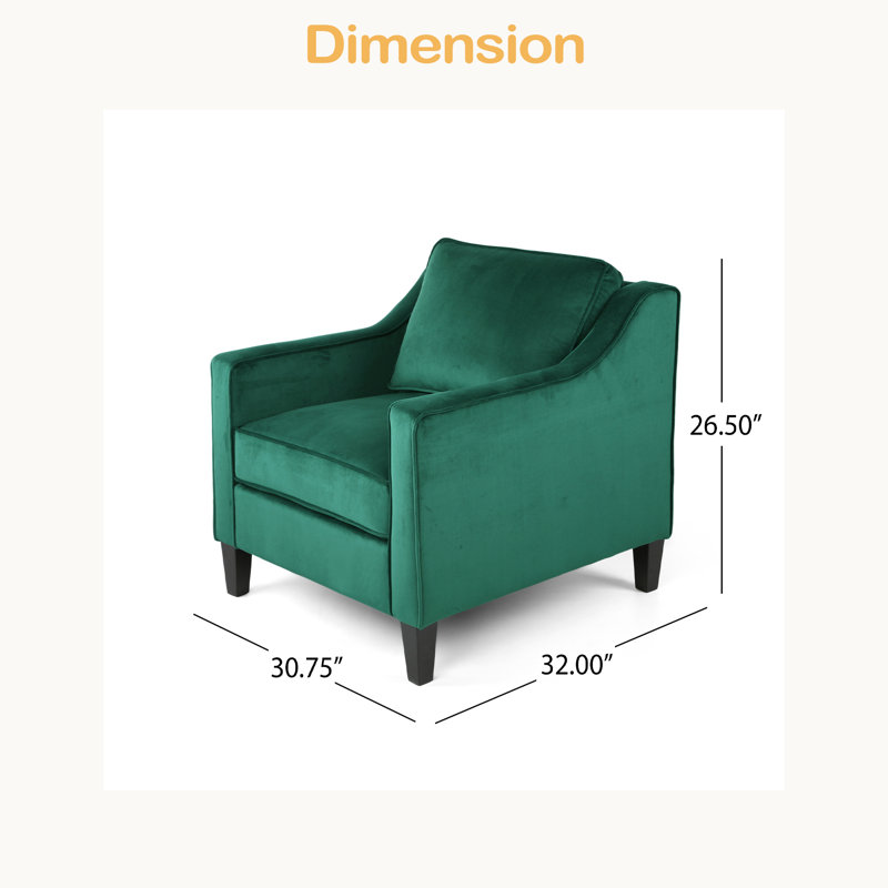 Fauteuil club en velours, Vert