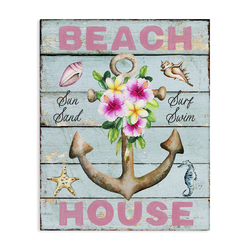 Art mural sur toile rustique Beach House par Creatif Belle bp-553_CN, H 30 po x l 24 po