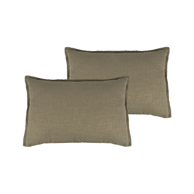 Lombard Reversible Decorative Linen Boudoir Pillow, Ecru