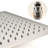 12" Wall Mounted Shower Head - Brushed Nickel, Brass, Self-cleaning Nozzle For Unhindered And Smooth Water, American Standard Pipe Continuous