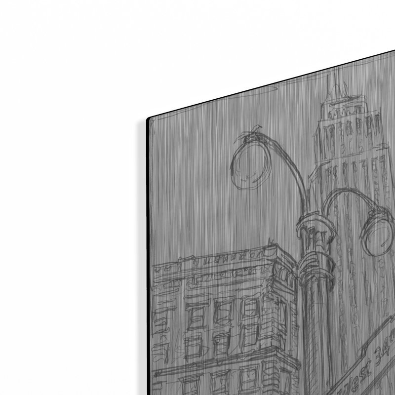 «Ny Intersection 2» par Ethan Harper, art mural en métal, H 24 po x l 16 po