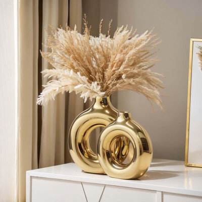 Bright Gold Ceramic Vase