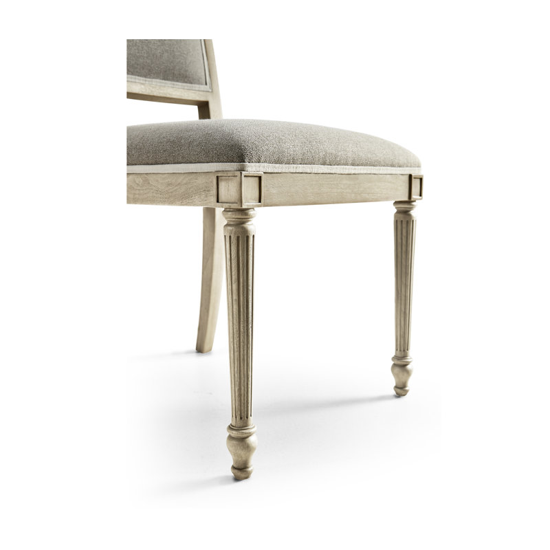 Flare Upholstered Dining Chair, Bleached Walnut