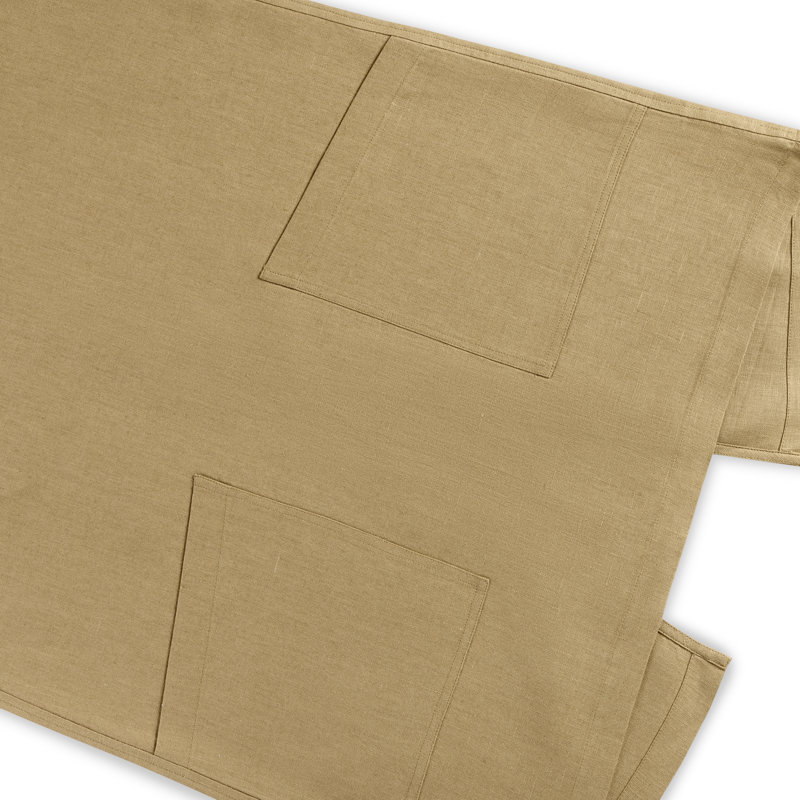Linen Smock Apron 100% Pure Linen for Men & Women, Kelp