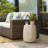 18.5"H Multi-Functional MGO Faux Travertine Garden Stool Or Planter Stand Or Accent Table