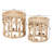 Modern Bohemian Rattan Nesting End Table Set