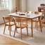 Lot de 2 chaises de salle à manger en bois d'hévéa avec dossier incurvé, robustes et confortables pour une utilisation intérieure, fini bois naturel