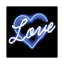 Neon Love Blue On Black by Hailey Carr - Wrapped Canvas Print-475085253-502674202