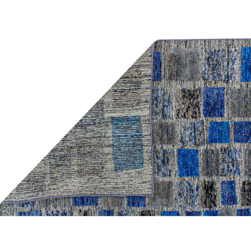 Hand Woven Wool Geometric Area Rug, Rectangle 8' x 10'