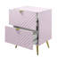 Table de chevet 2 tiroirs rose ultrabrillant-1338046026
