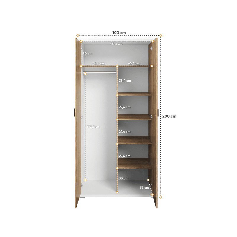 Aviv 2 Door Manufactured Wood Wardrobe