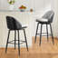 Tabouret de bar pivotant moderne en similicuir noir et chenille