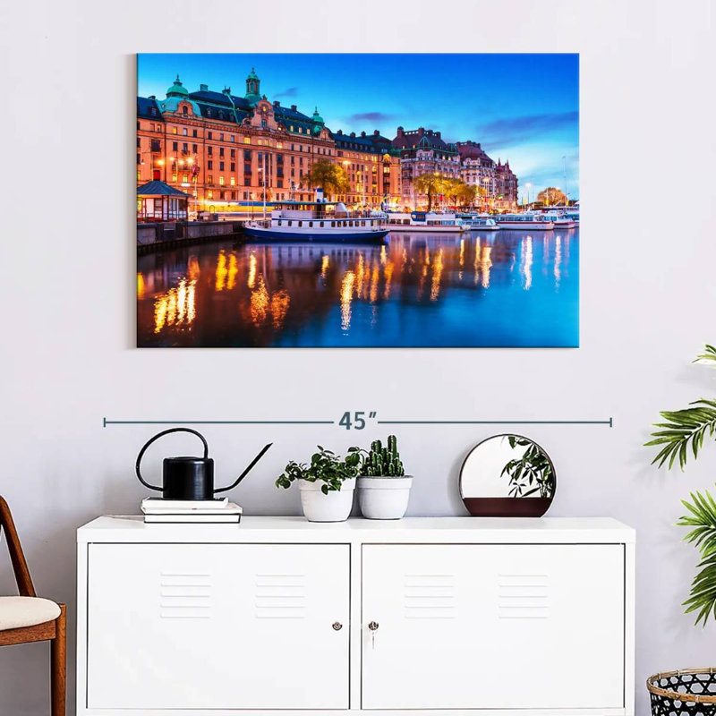 Rorry Evening In Stockholm, 26" H x 39" W