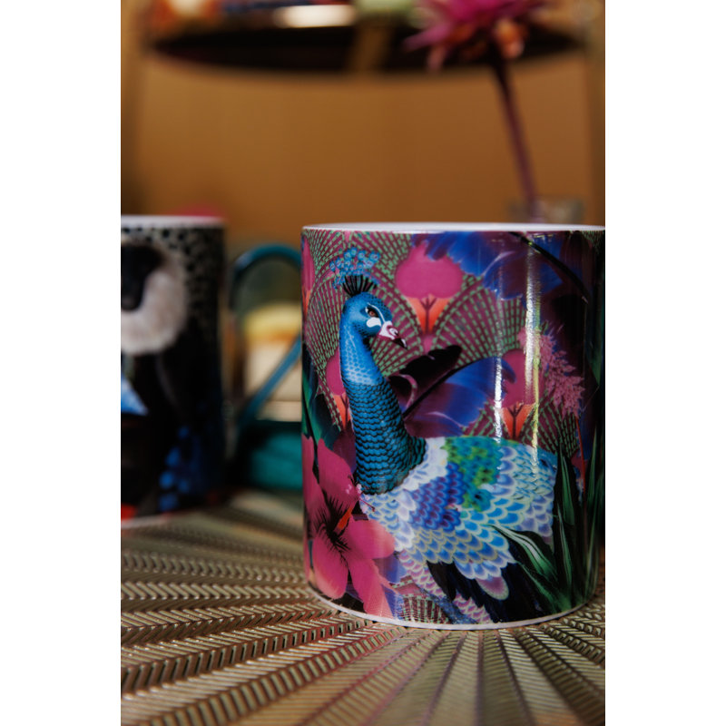 Mikasa x Sarah Arnett Porcelain Mug, 350ml, Peacock Print