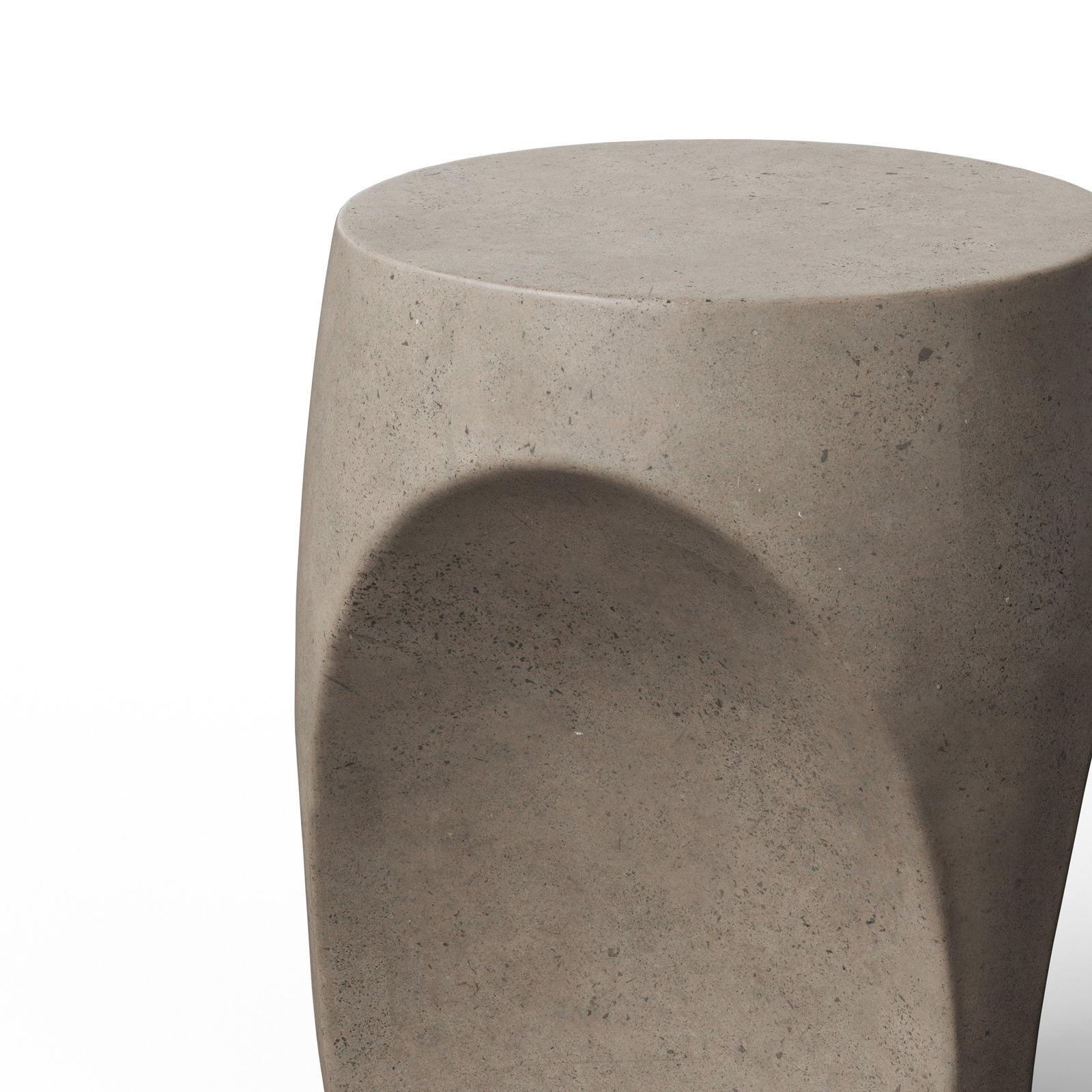 Kareen Concrete Accent Stool, Dark Gray