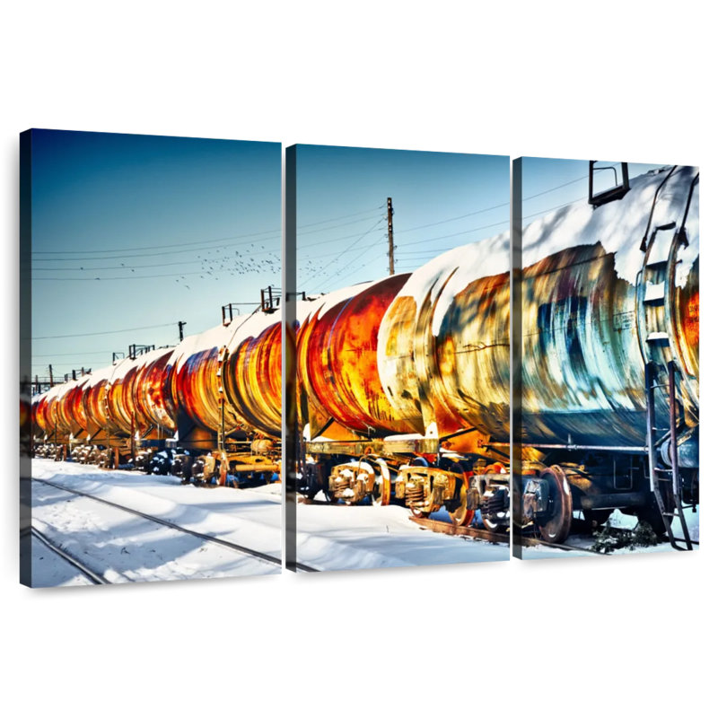 Mehar Snowy Oil Tanker Train, 32" H x 50" W