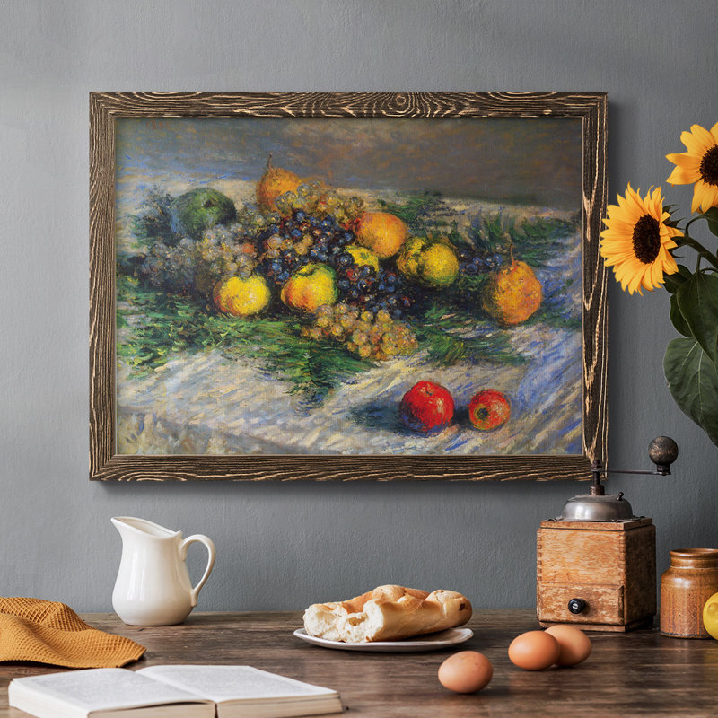 Nature morte par Monet - Toile tendue avec châssis rustique, Noyer, H 14 po x l 20 po x P 1,5 po