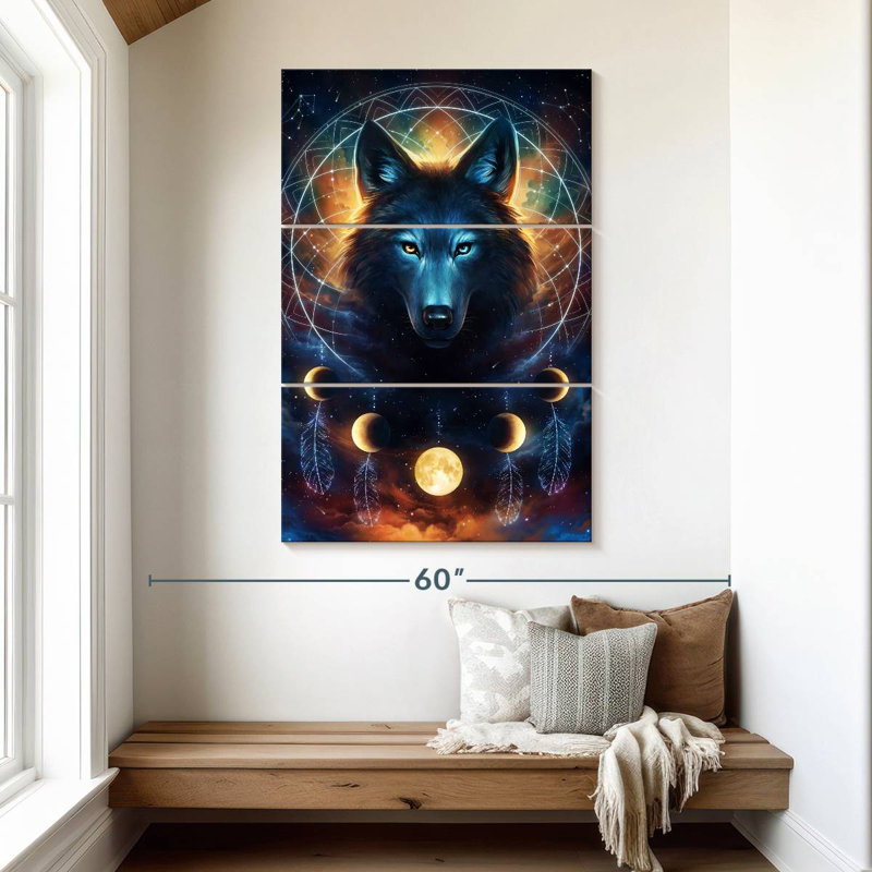 Brampt Dreamcatcher Wolf, 50" H x 32" W