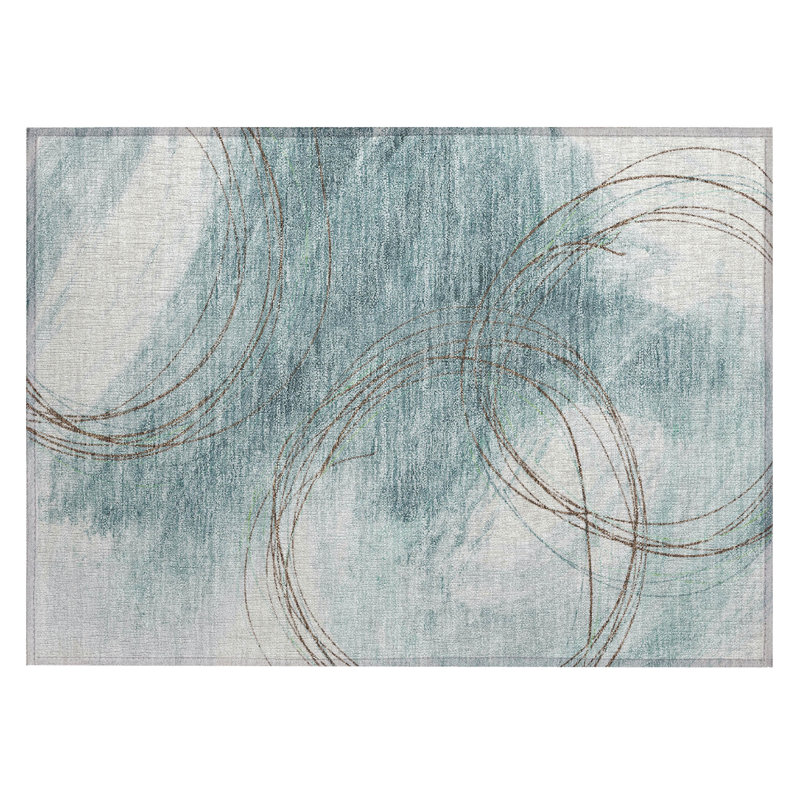 Machine Washable Indoor/Outdoor Chantille ACN2396 Abstract Rug, Rectangle 1'8" x 2'6"