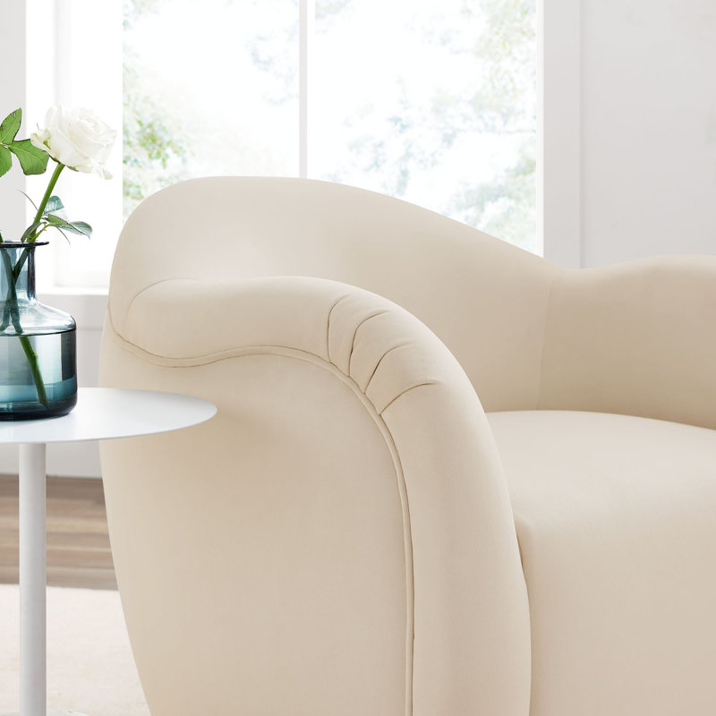 Fauteuil pivotant en velours Compose Performance, 30 cm H x 20 cm L