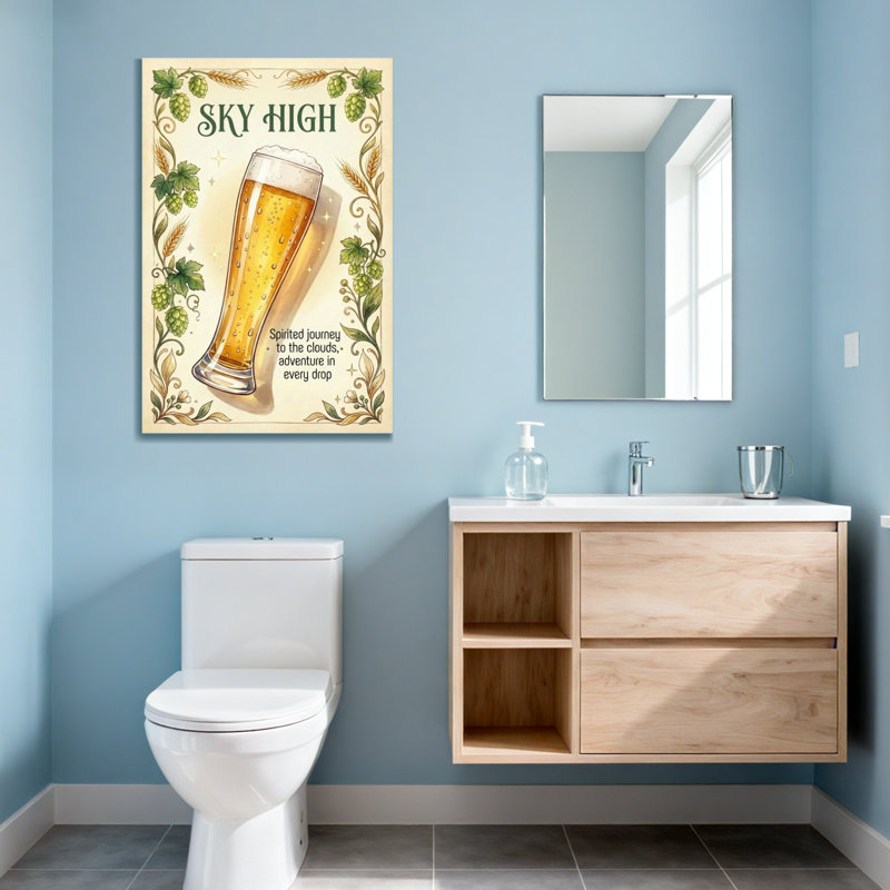 Verre à bière Fashion Sky High avec houblon et blé, H 30 po x l 20 po