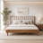 Solid Wood Bed Frame with Upholstered Headboard