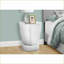 Table basse cylindrique en métal blanc compacte - 22 po de hauteur Boho-Glam pour le salon et amp; Table de chevet
