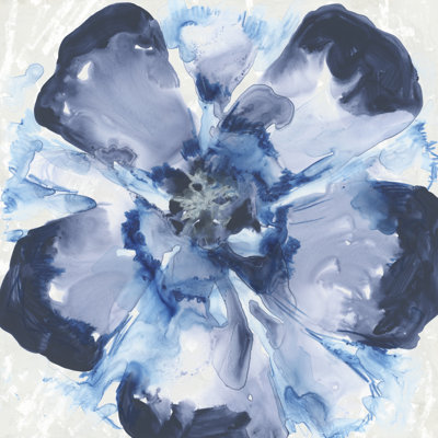 Blue Glass Flower II by June Erica Vess - Wrapped Canvas Print