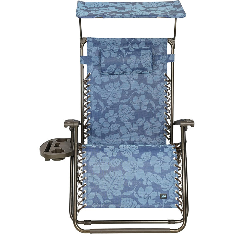  Méridienne d'extérieur à gravité zéro 30 po x 30 po avec auvent, bleu