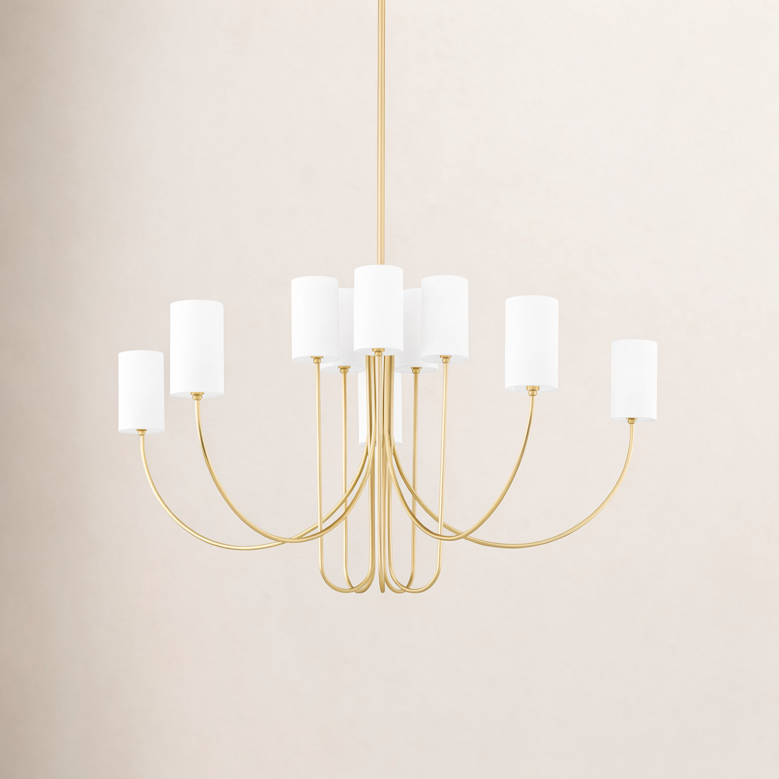 10 - Light Chandelier, Aged Brass