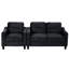 2 velours avec structure stable, convient au canapé de décoration de salon pour les petits espaces, tissu chenille, couleur noire-121095191-121095190-121095192