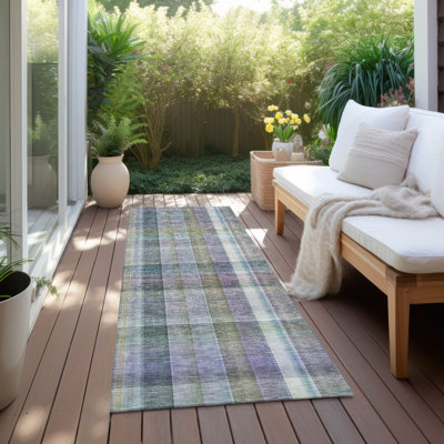 Alfonzo Washable Striped Indoor / Outdoor Rug
