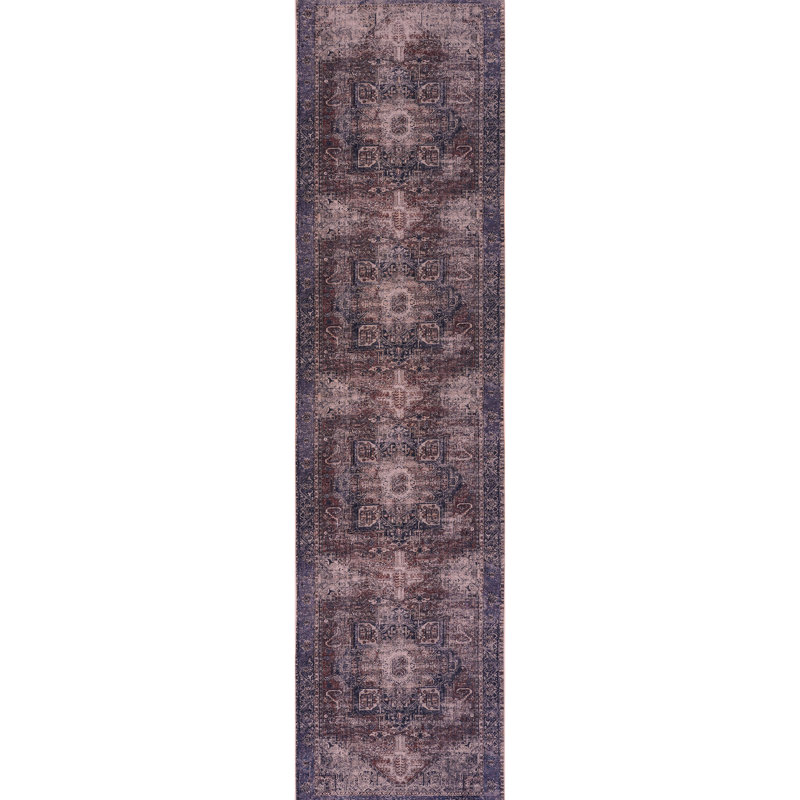 Washable Area Rug Runner 2'6''x10', Low-pile Non-slip For Bedroom, Living Room, Kitchen (burgundy) - Non-shedding, Design Washable, Low-pile, Non-slip, Non-shedding