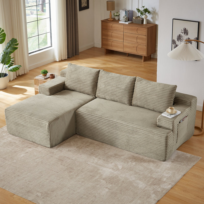 Canapé modulaire en L avec siège profond, sans assemblage requis, canapé modulaire pour salon, chambre à coucher, appartement