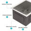 Évier de cuisine encastré 13 po - 13 po x 15 po x 9 po en acier inoxydable