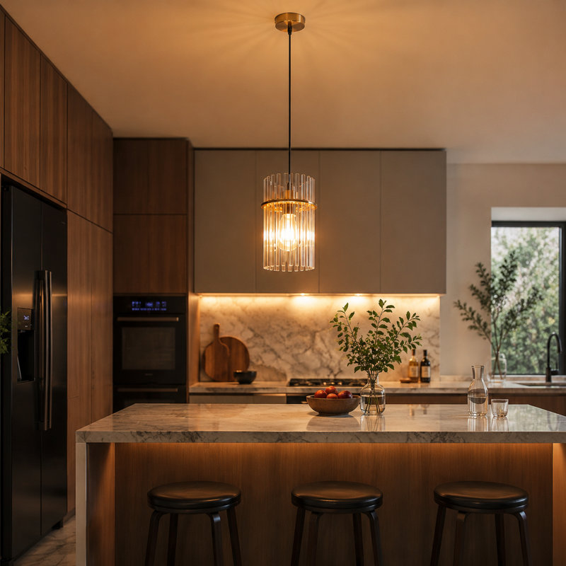 1 - Light Cylinder Pendant, Gold