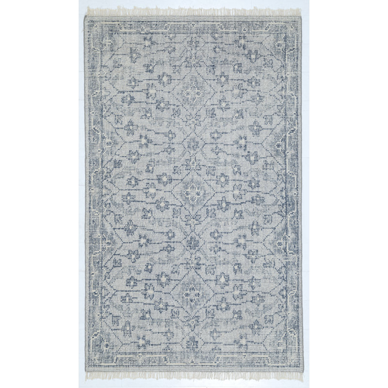 Tapis floral noué à la main Ronia, Rectangle 9 pi x 12 pi