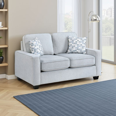 Causeuse Pery avec coussins réversibles avec coussins réversibles gris clair 60 po